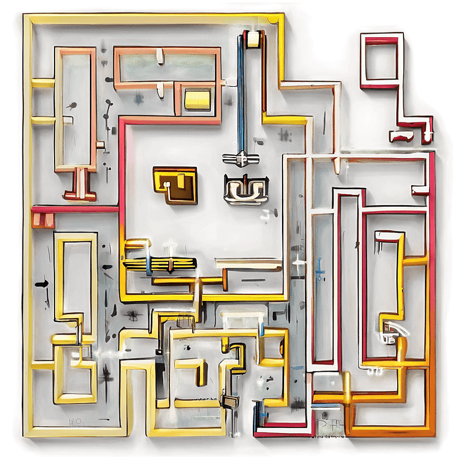 Classic Maze Game Layout PNG 95