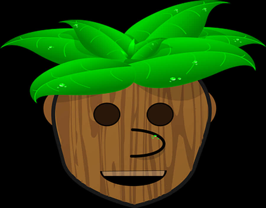 Wooden Face Cartoon Emoji
