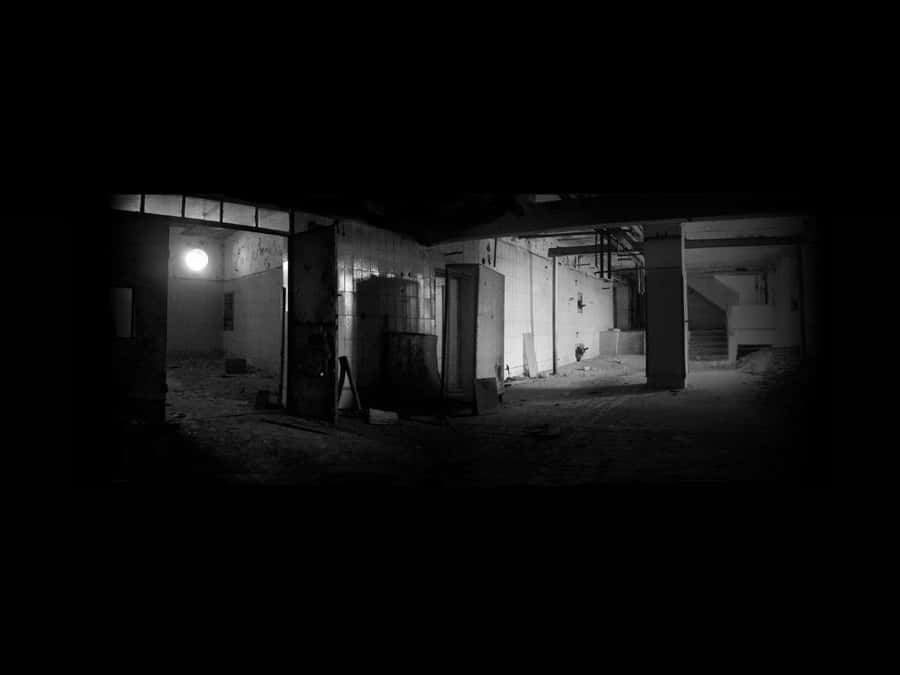 MisteriosaStanza Buia con una Singola Fonte di Luce