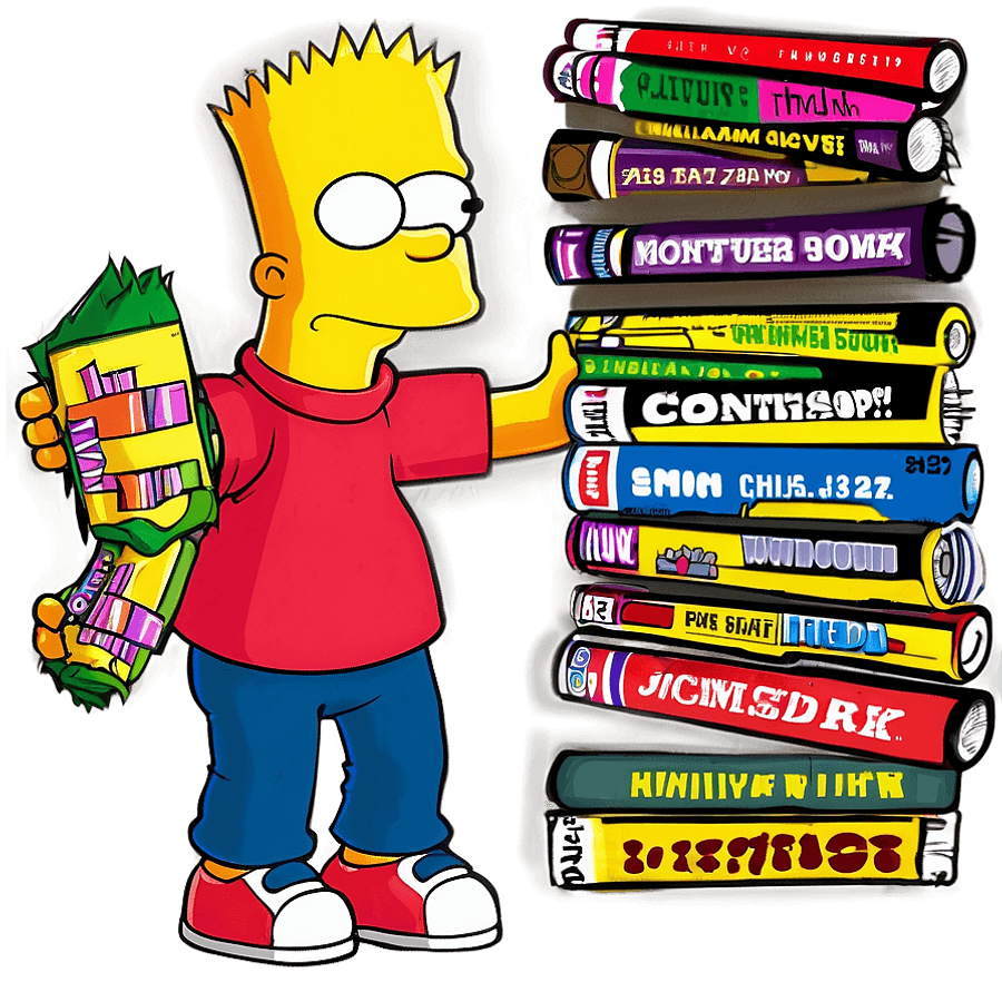 Bart Simpson with Homework PNG ktt80