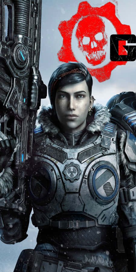 Fundode tela retrato Pixel 3 Gears Of War 5 com crânio.
