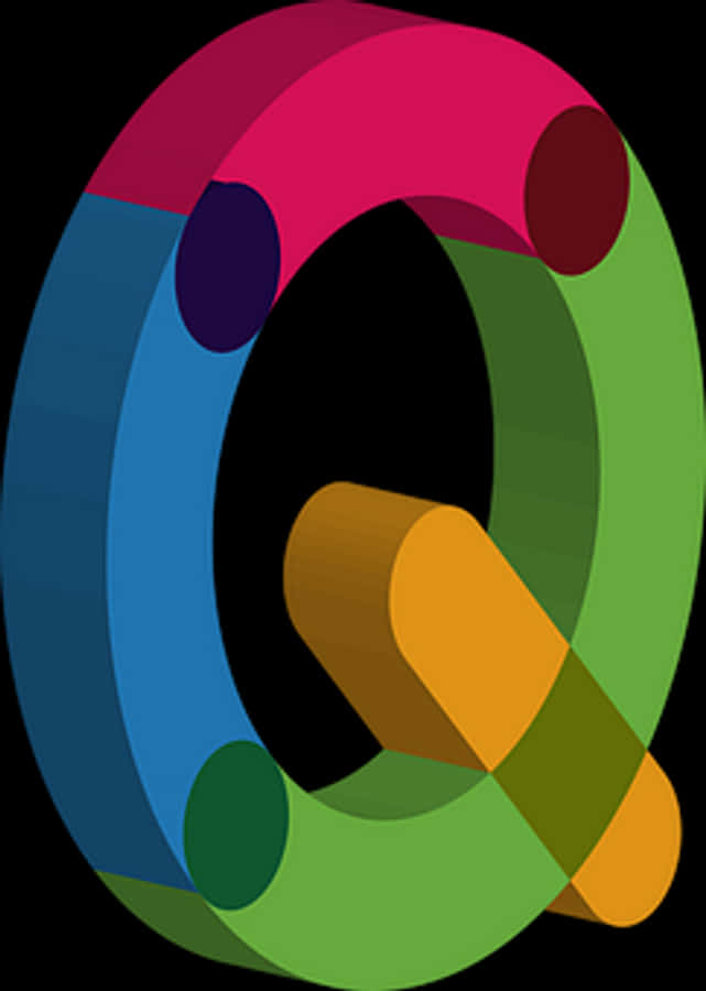 Colorful Abstract Alphabet Q