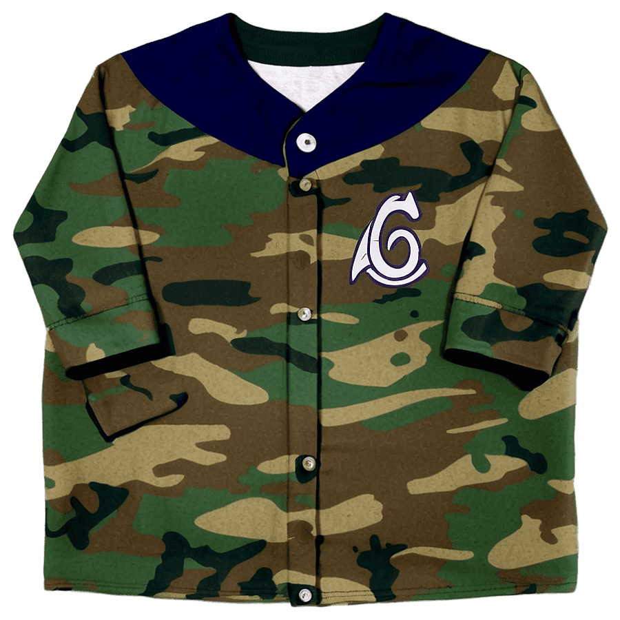 Camo Baseball Jersey PNG 5