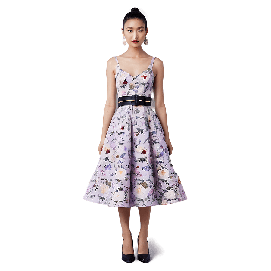 Dior Floral Dress PNG mvo