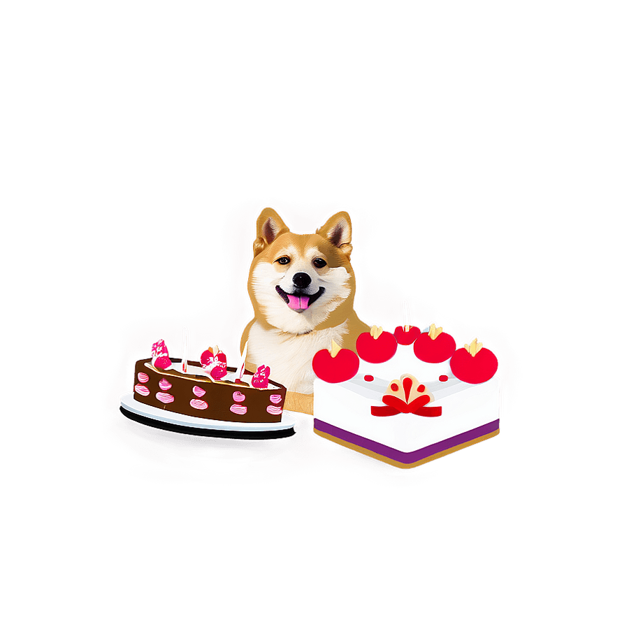 Doge with Cake PNG kys60