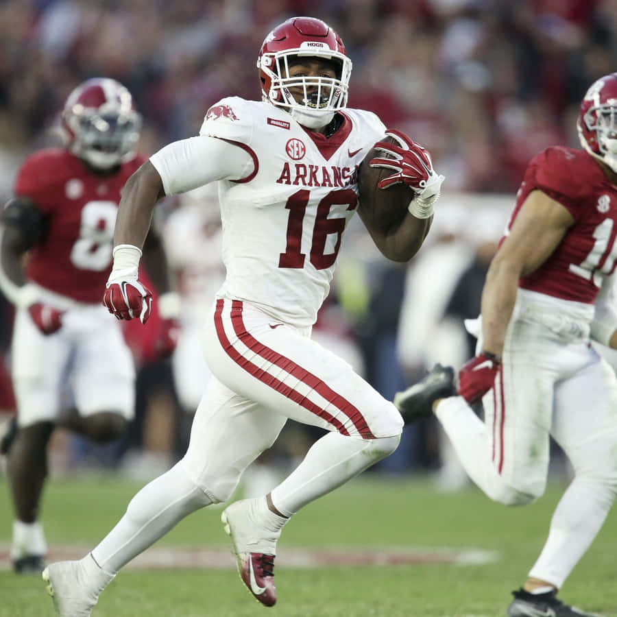 Arkansas Footballspieler Laufaktion
