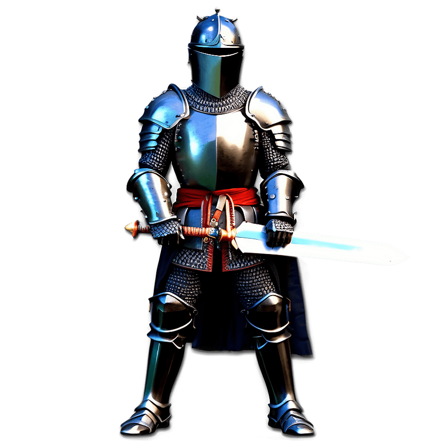 Black Knight with Sword Raised PNG rnu