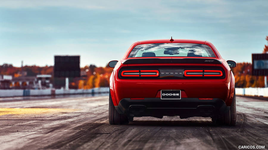 Download Dodge Challenger In Racing Track Wallpaper | Wallpapers.com