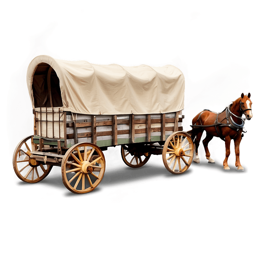 Hand-Painted Covered Wagon PNG 86