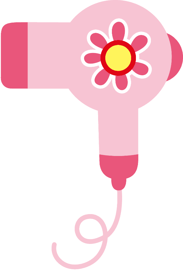 Floral Hair Dryer Illustration
