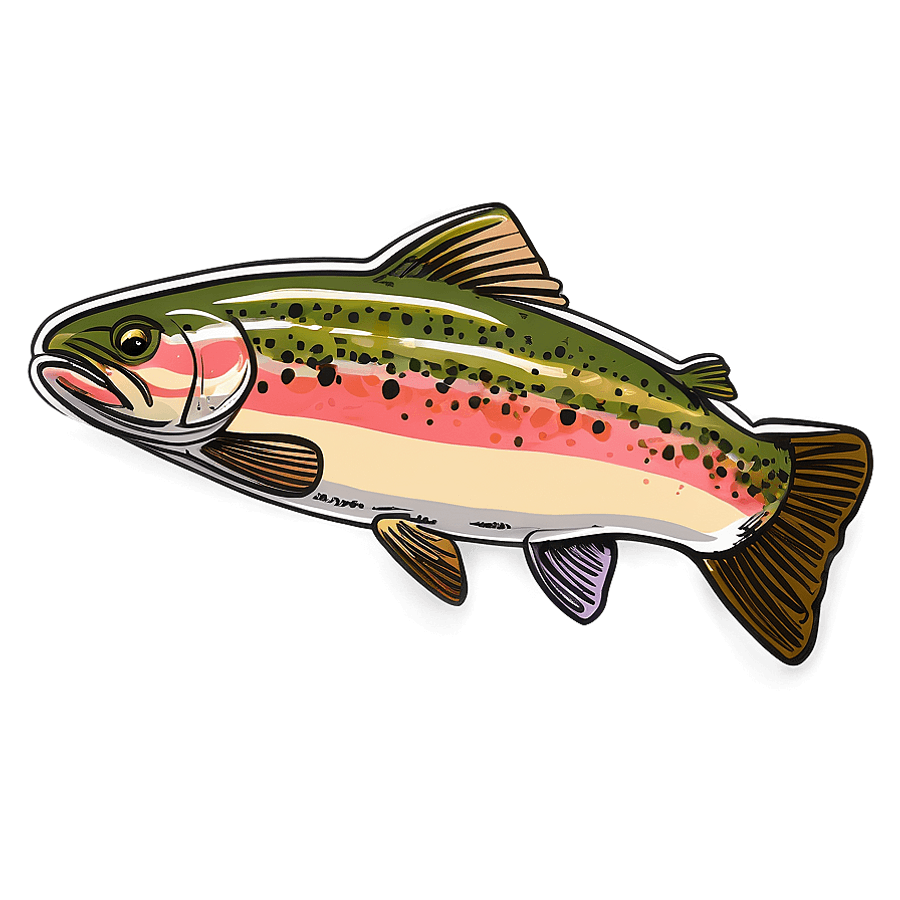 Trout Sketch Design PNG ego54