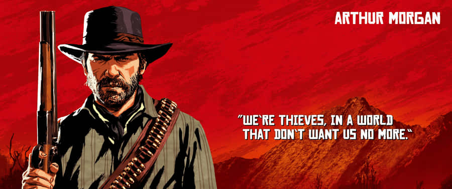 3440x1440p Rød Død Redemption 2 Baggrund Citat Wallpaper