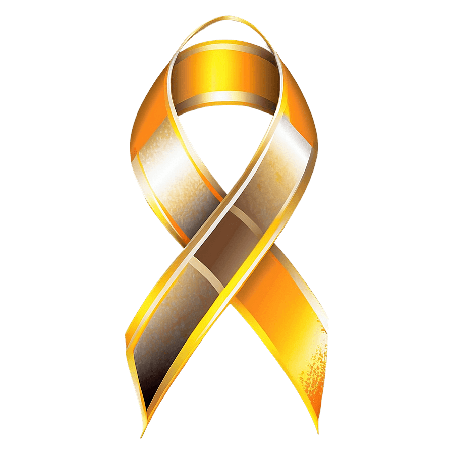 Gold Ribbon Art PNG 75