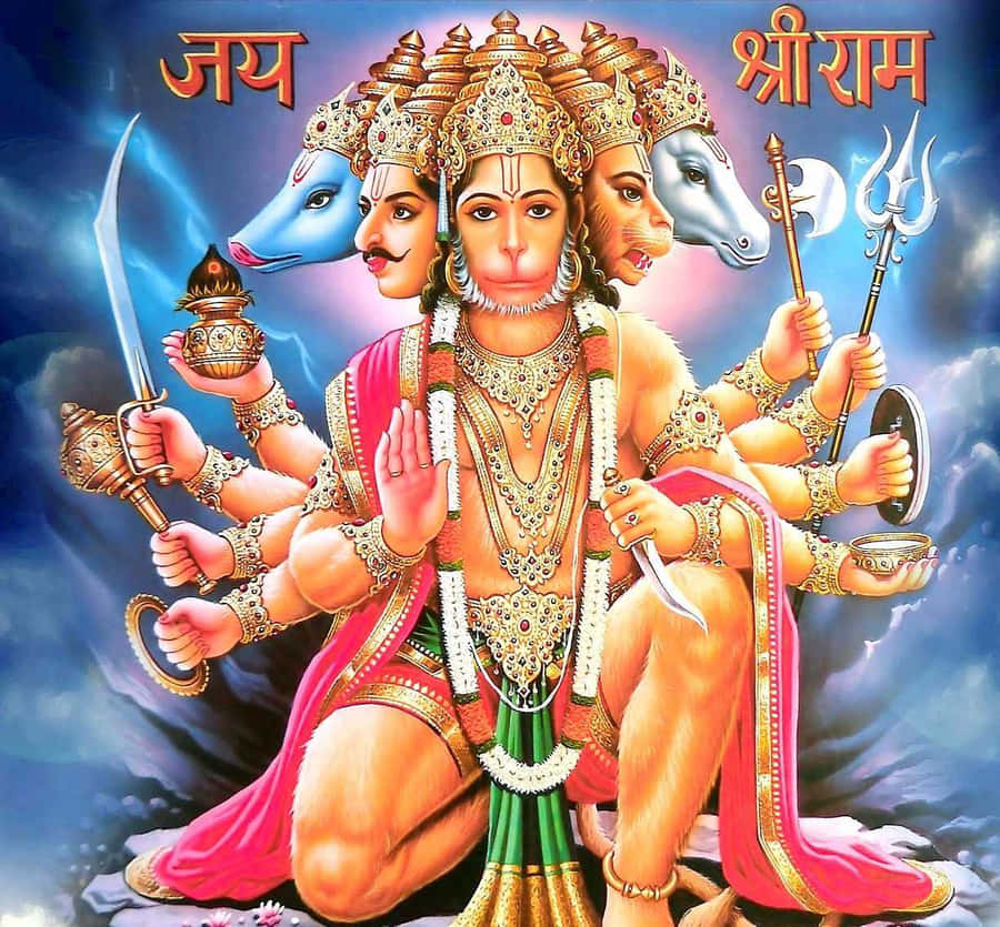 Hanuman,der Artefakte schwingt, Bild.