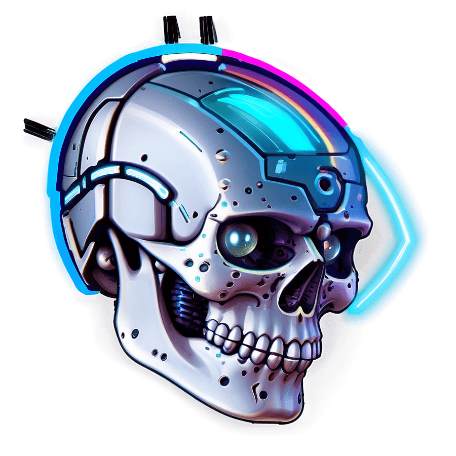 Cyberpunk Skull Icon PNG vui