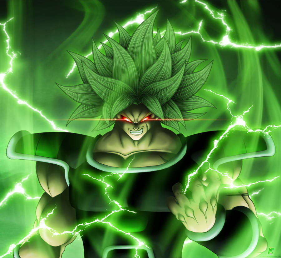 Super Broly with green lightnings wallpaper. 