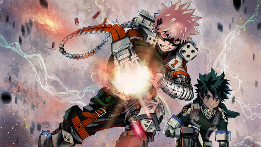 Katsuki Bakugo explosive Kraft 4K Hintergrund