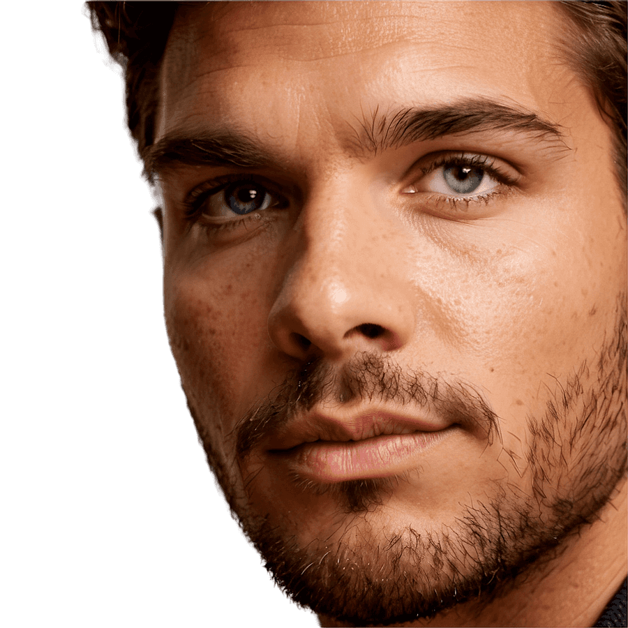 Man Face with Earrings PNG gom84