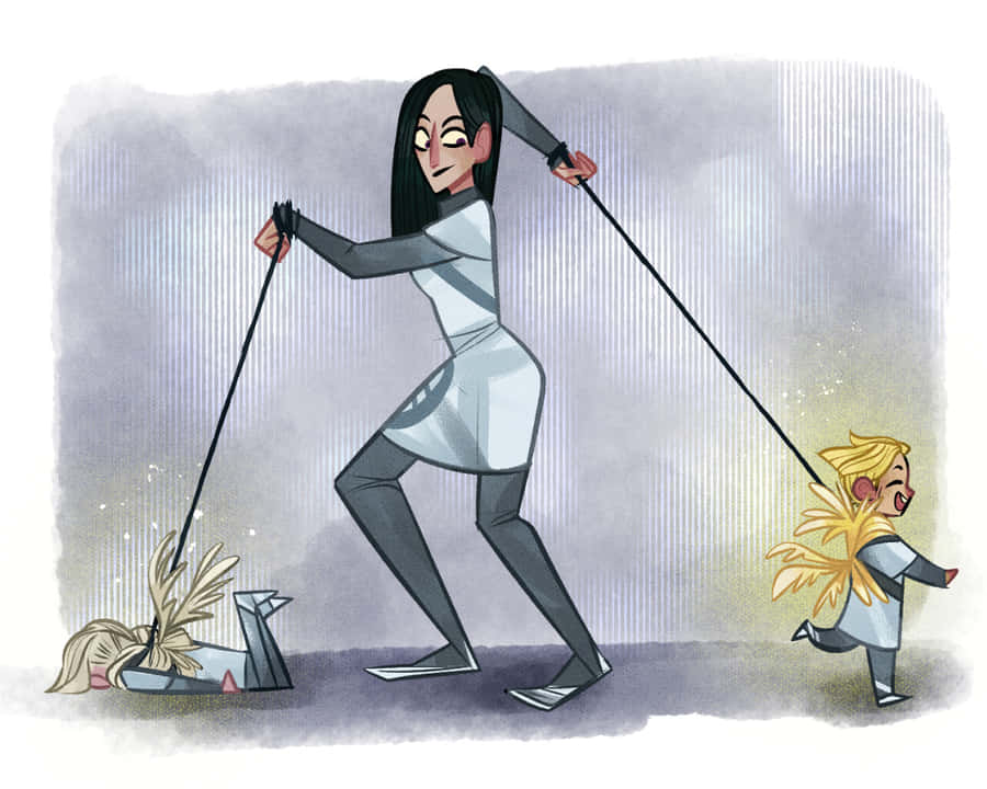 Animasjon Ski Trening Illustrasjon
