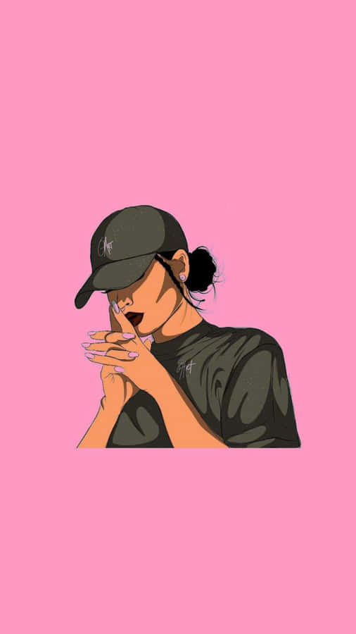 Illustrazione Elegante di Ragazza Nera per Smartphone