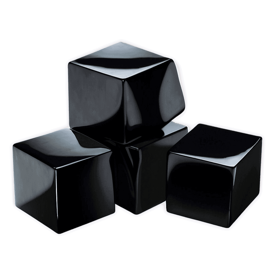 Black Color Cube PNG 24