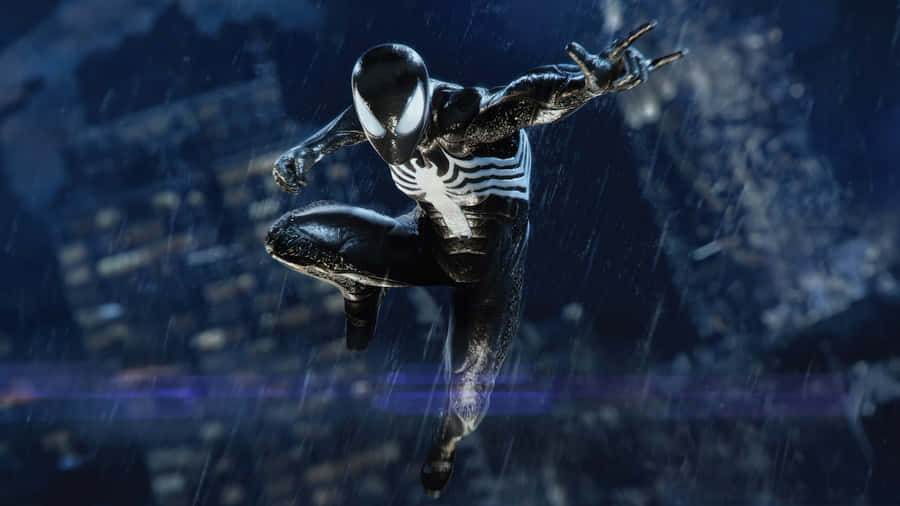 Homem-Aranha Simbiótico Balançando à Noite