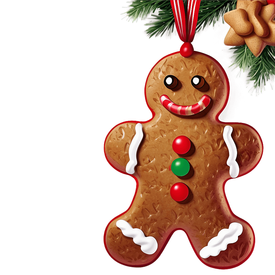 Gingerbread Man Ornament PNG 60