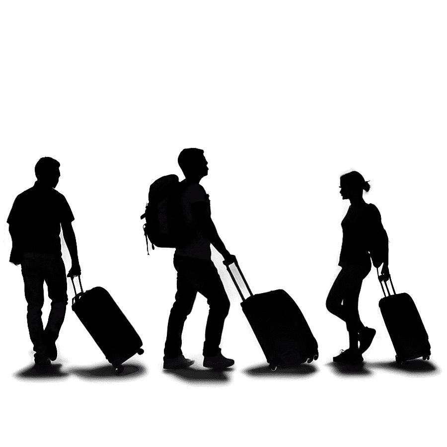 Travel People Silhouette PNG qld35
