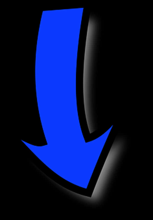 Blue Curved Downward Arrow