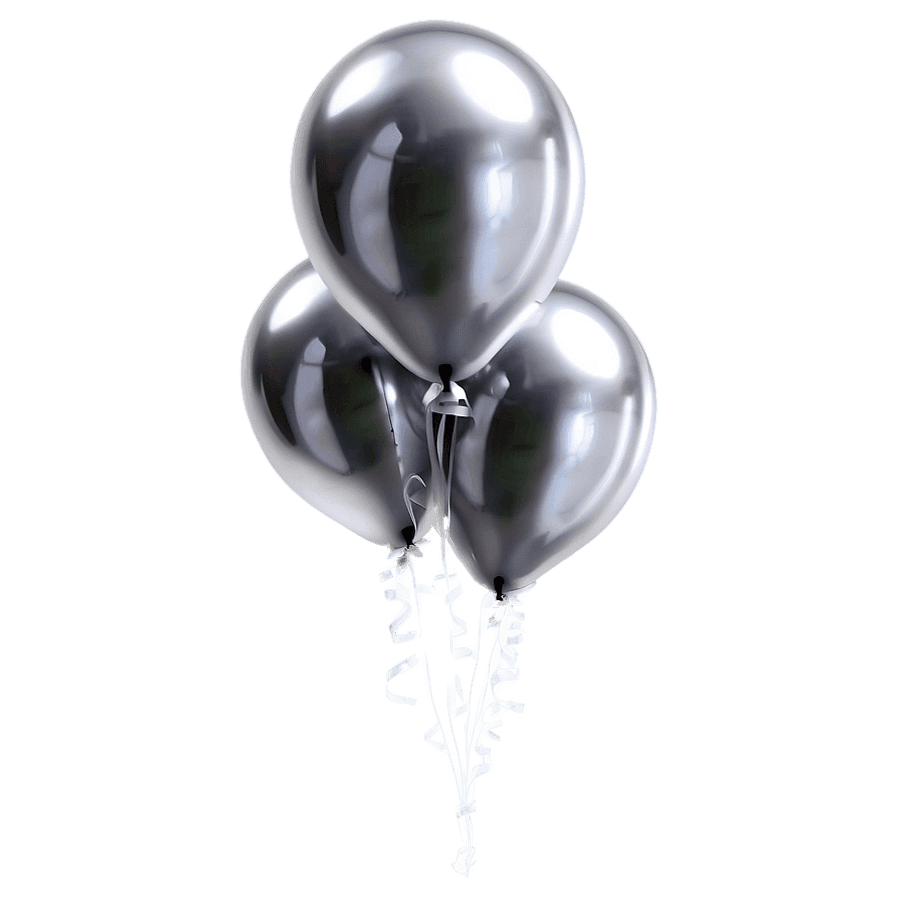 Silver Foil Balloons PNG 13