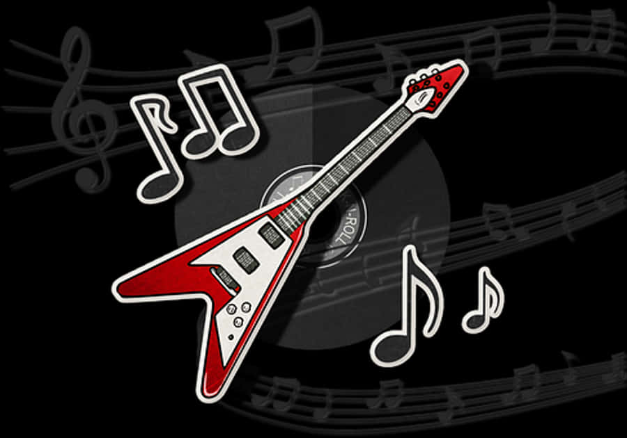 Red Electric Guitar Musical Background