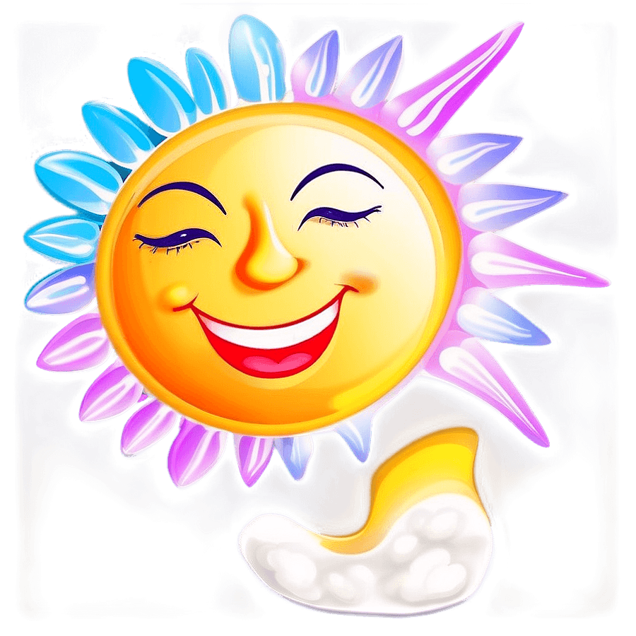 Smiling Sun Clipart PNG 05252024