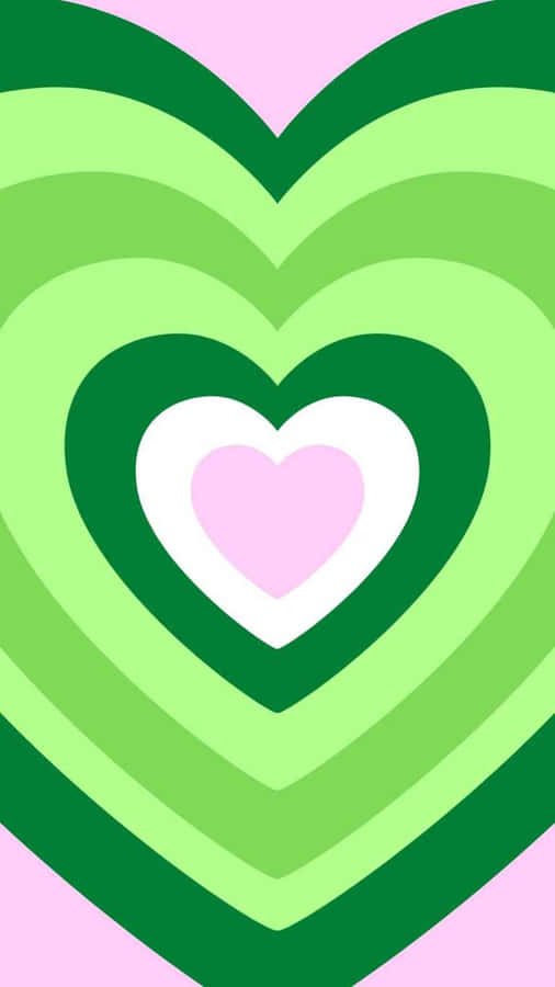 Strati di Cuore Verde Rosa Estetica Y2K