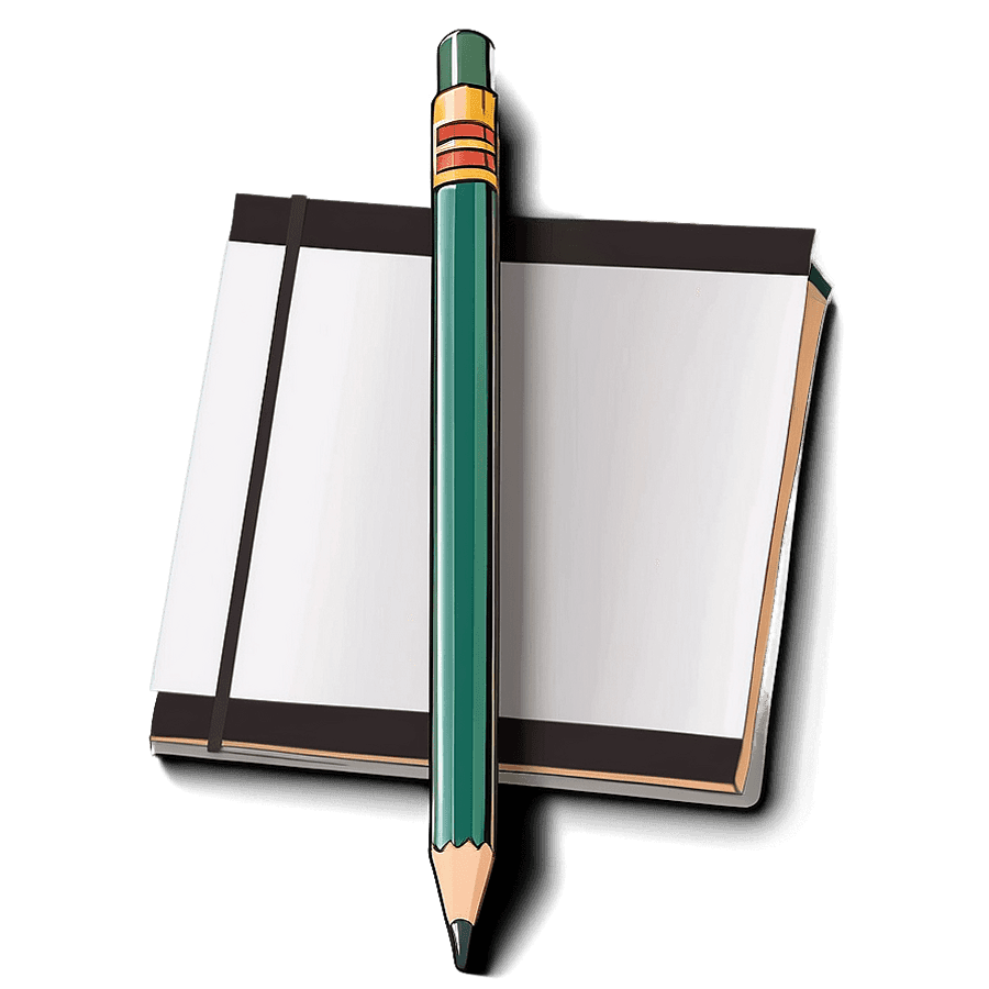 Paper and Pencil Outline PNG 16