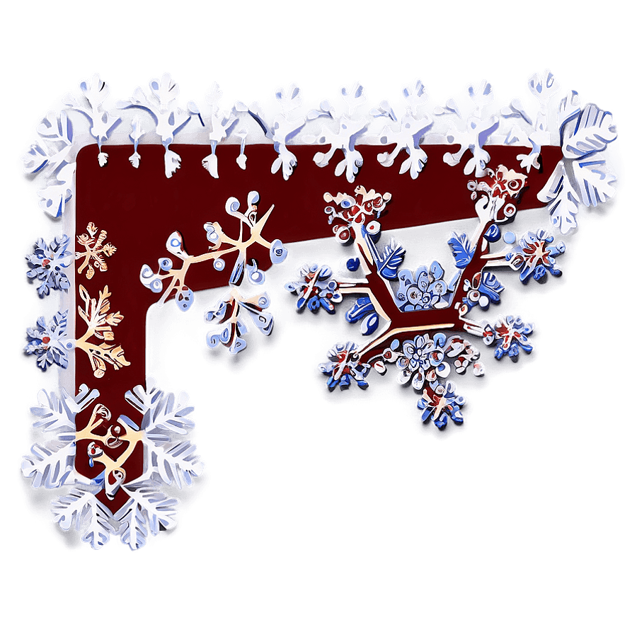 Snowflakes Corner Border PNG 42