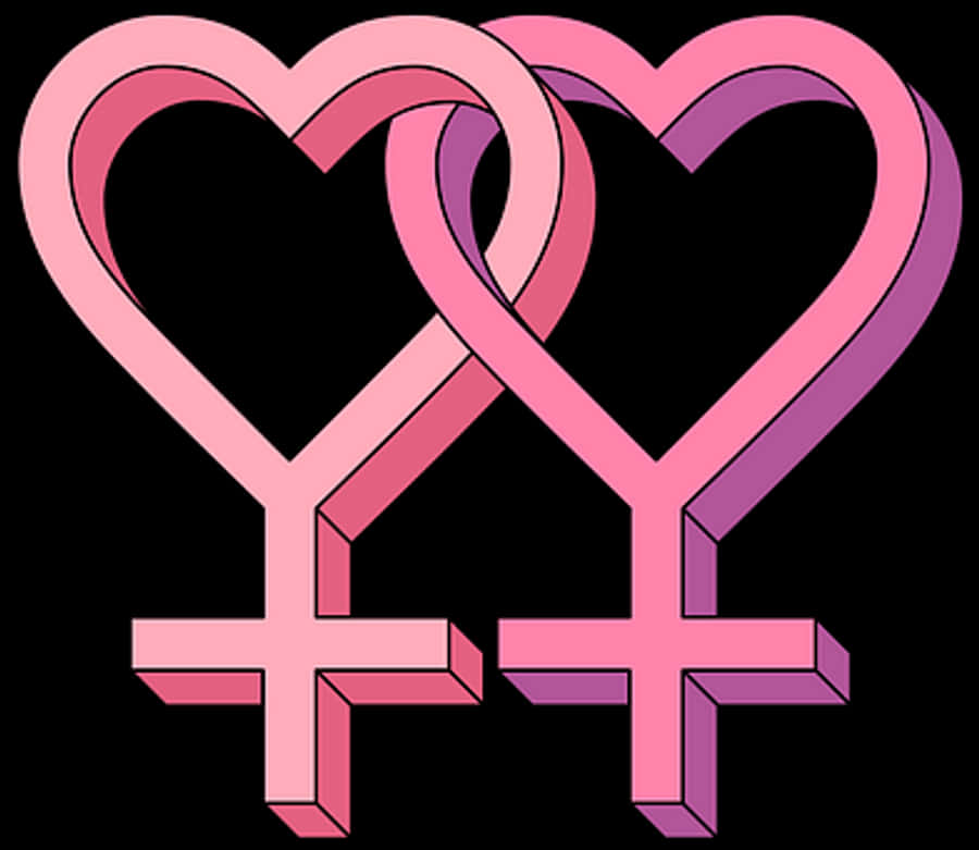 Interlocking Hearts Feminine Symbol