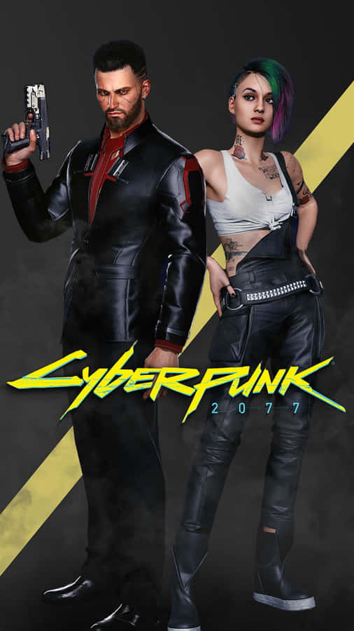 Cyberpunk2077 karakterer 1080 x 1920 baggrund