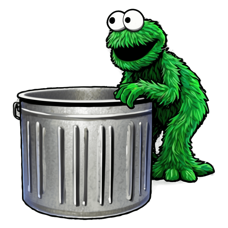 Oscar The Grouch with Cookie Monster PNG 06202024