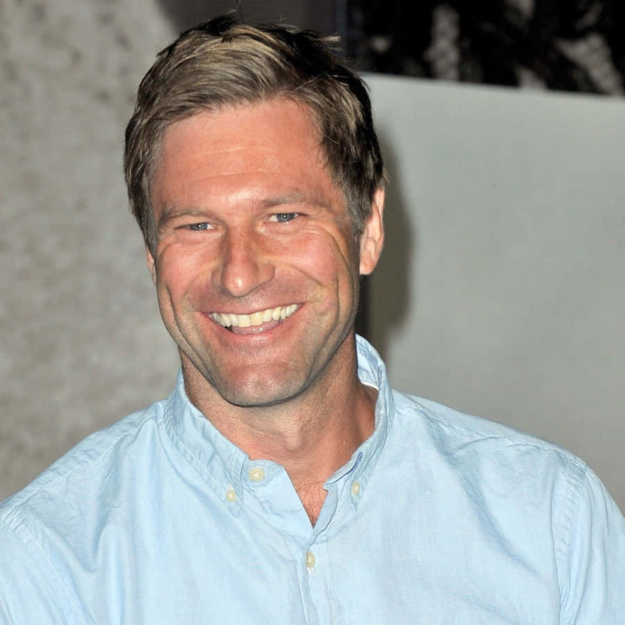 Smiling Aaron Eckhart American Actor