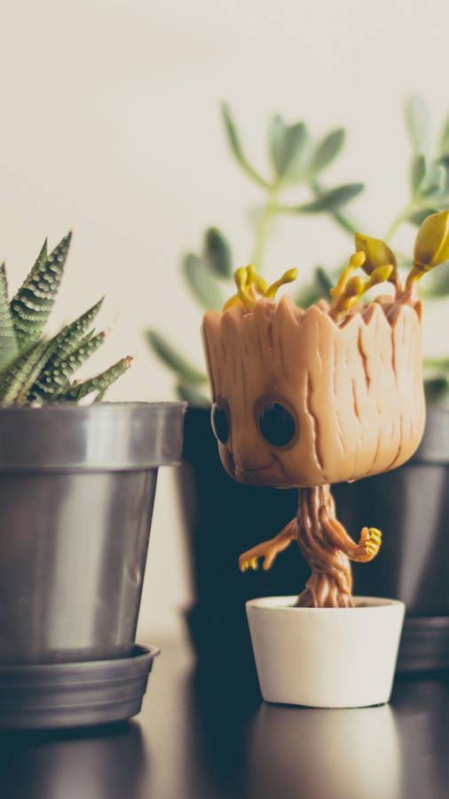 Download Wallpapers 1440x2560 Groot, Baby, House plants QHD Samsung