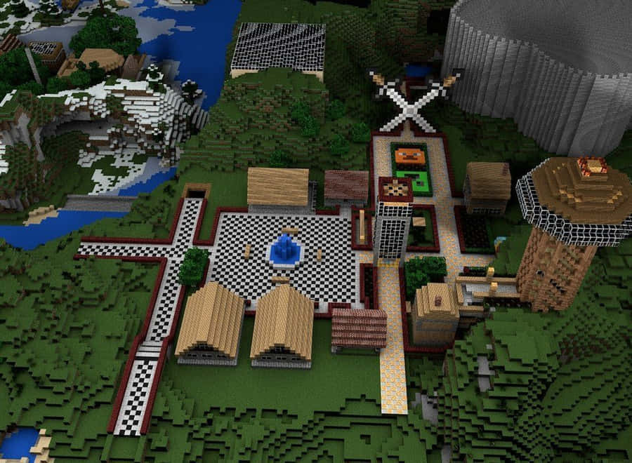 MinecraftCity 1000 x 733 Hintergrundbild
