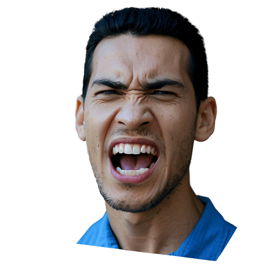 Open Mouth Angry Yell PNG 40