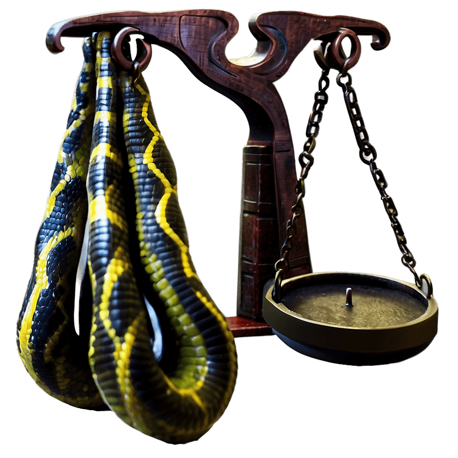 Scales of Justice with Snake PNG 05252024