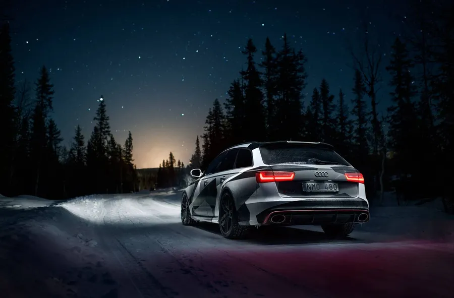 Sleek Audi sports car on the open road
