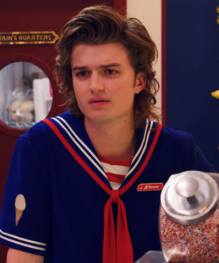 Steve in Scoops Ahoy Uniform