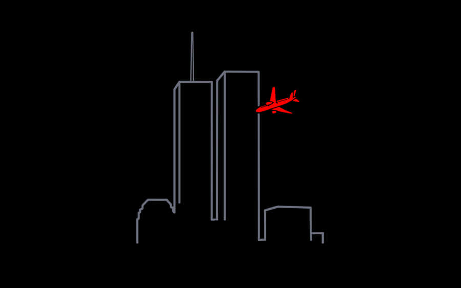 Umavião está sobrevoando o World Trade Center.