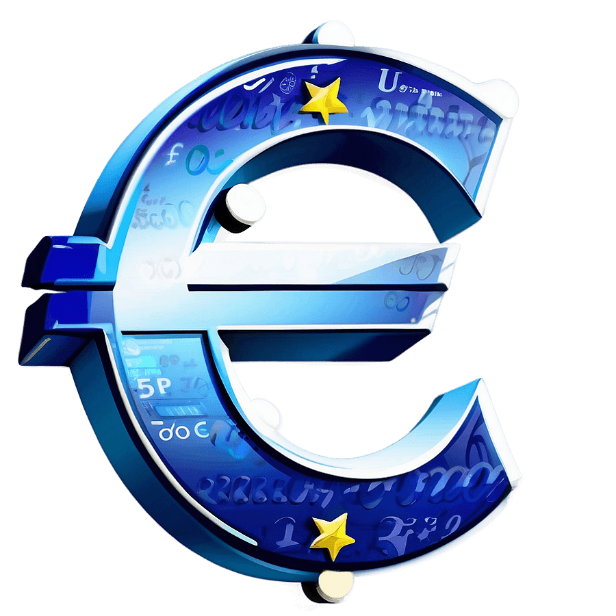Digital Euro Symbol PNG lcj21