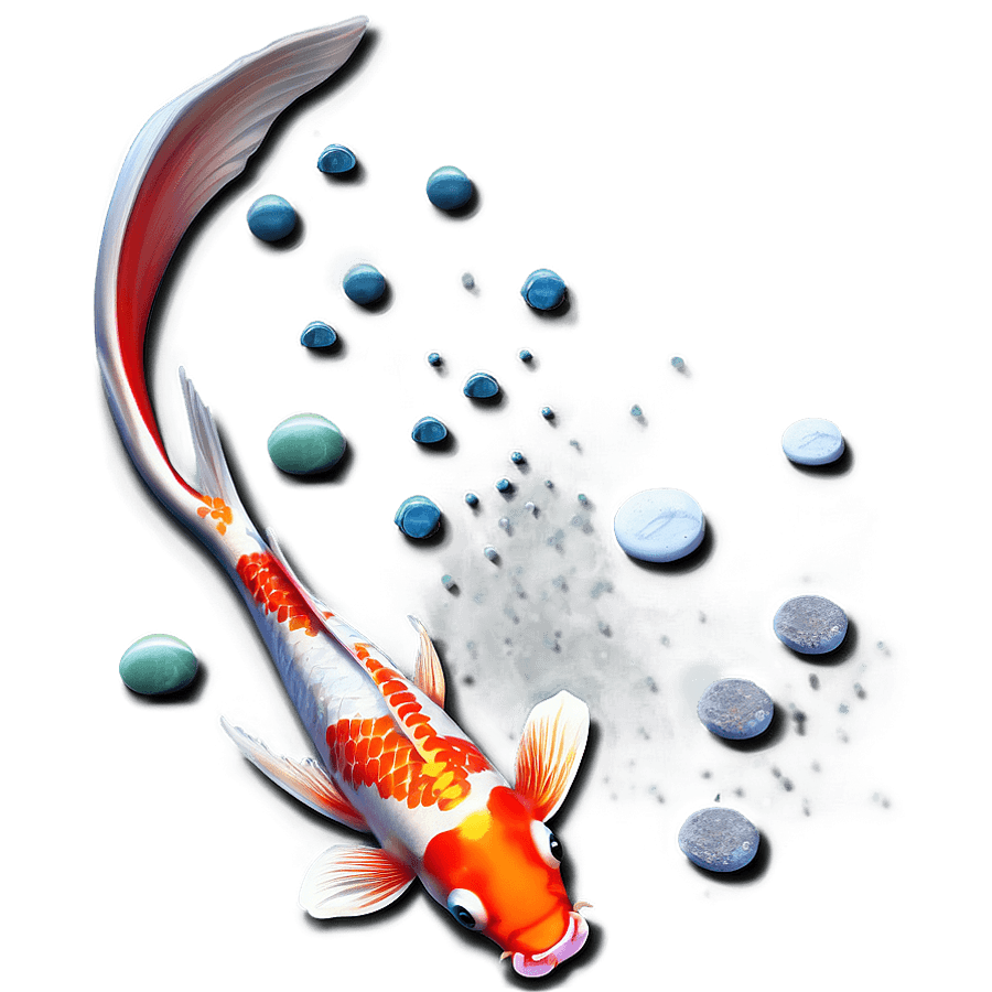 Koi Fish and Pebbles PNG qxs64
