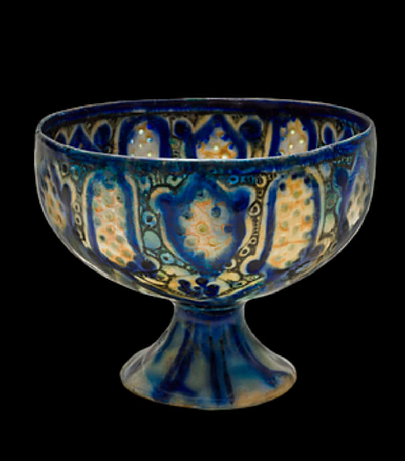 Vintage Blue Ceramic Chalice