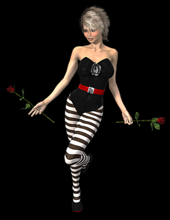 Mime Artist3 D Model With Roses